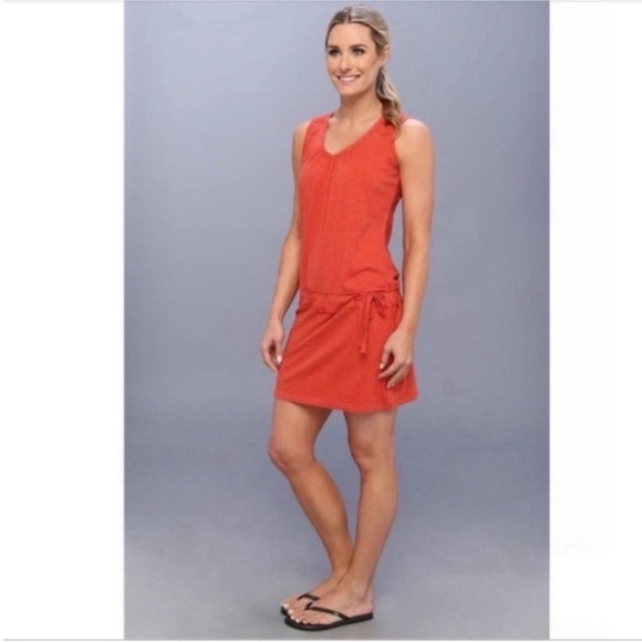 Prana Dresses & Skirts - Prana Bree tank dress orange organic cotton lace drop waist